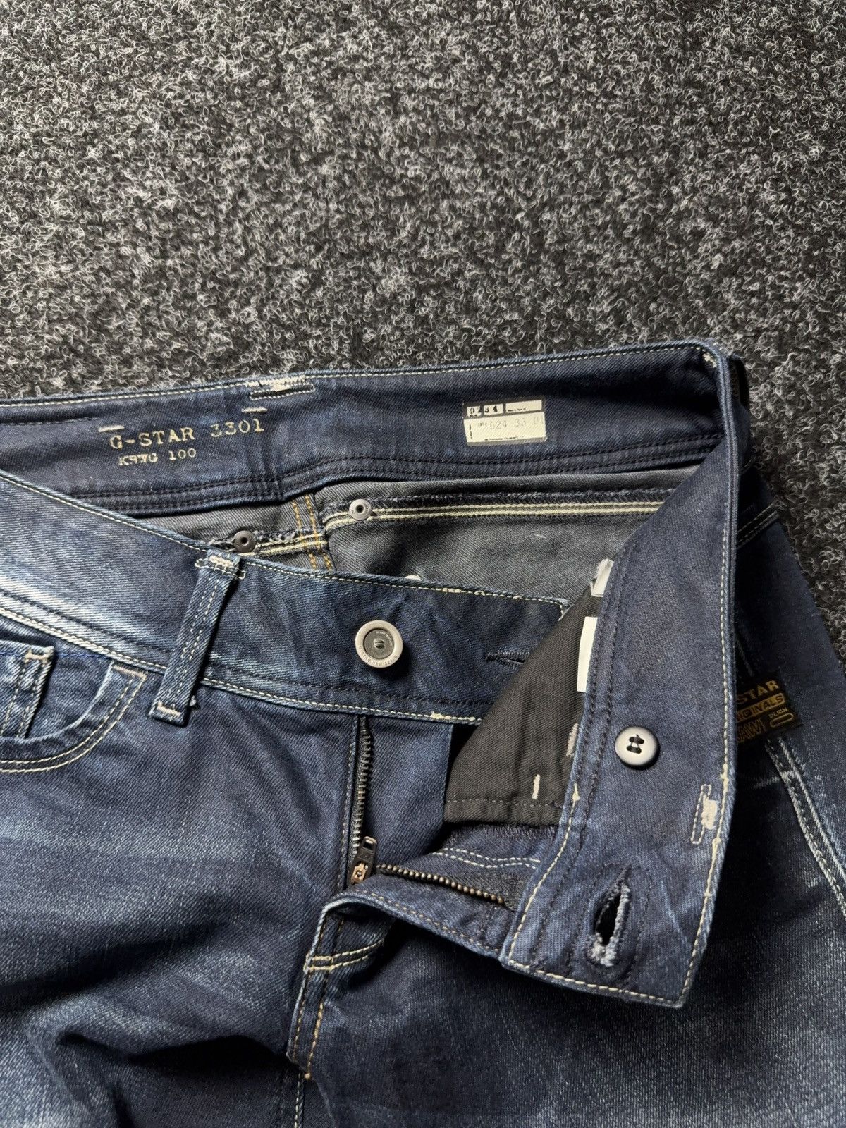 G-Star 00s G-Star RAW 3301 Punk Rock Dark Wash Slim Straight Jeans Size 30" / US 8 / IT 44 - 9 Thumbnail