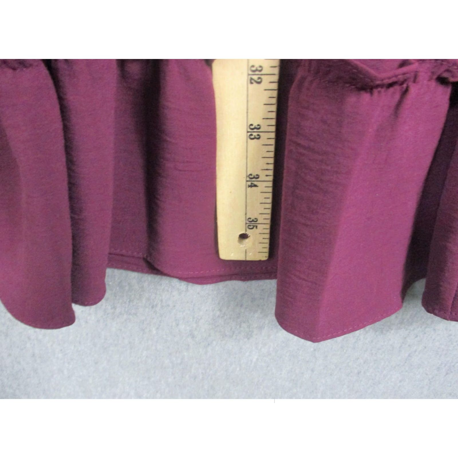 Vintage Emma & Michele Dress Womens 6 Purple Long Sleeve Tiered Ruffle Fit Flare Size M / US 6-8 / IT 42-44 - 4 Thumbnail