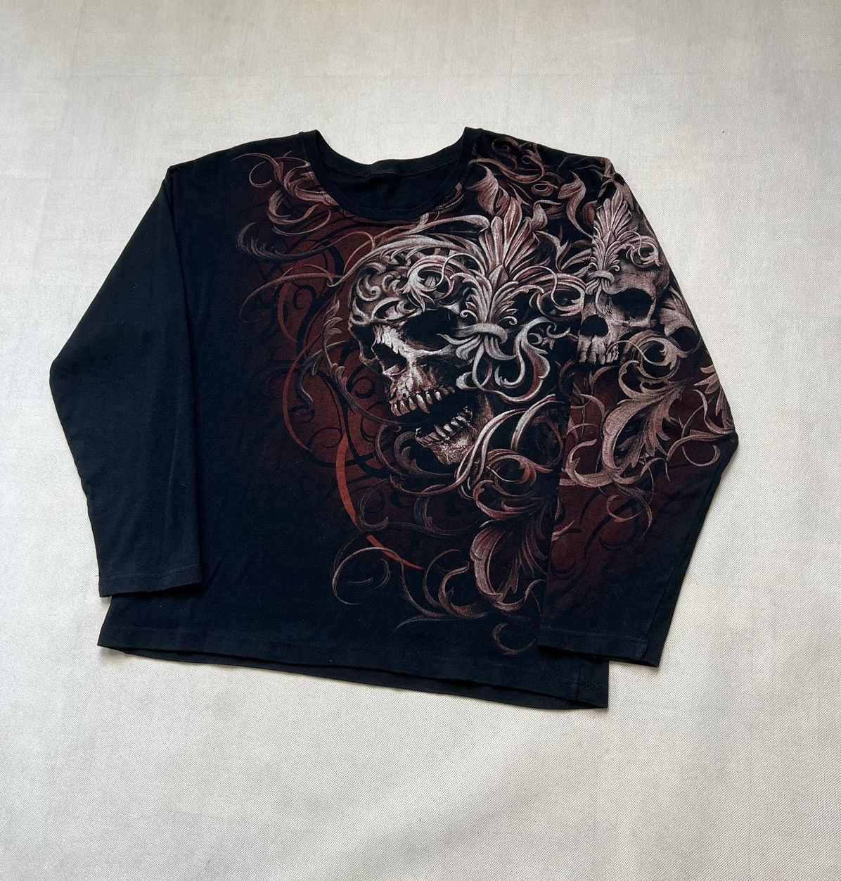 Vintage Longsleeve skull print avant garde vintage 90’s 00’s rare Size US L / EU 52-54 / 3 - 2 Thumbnail