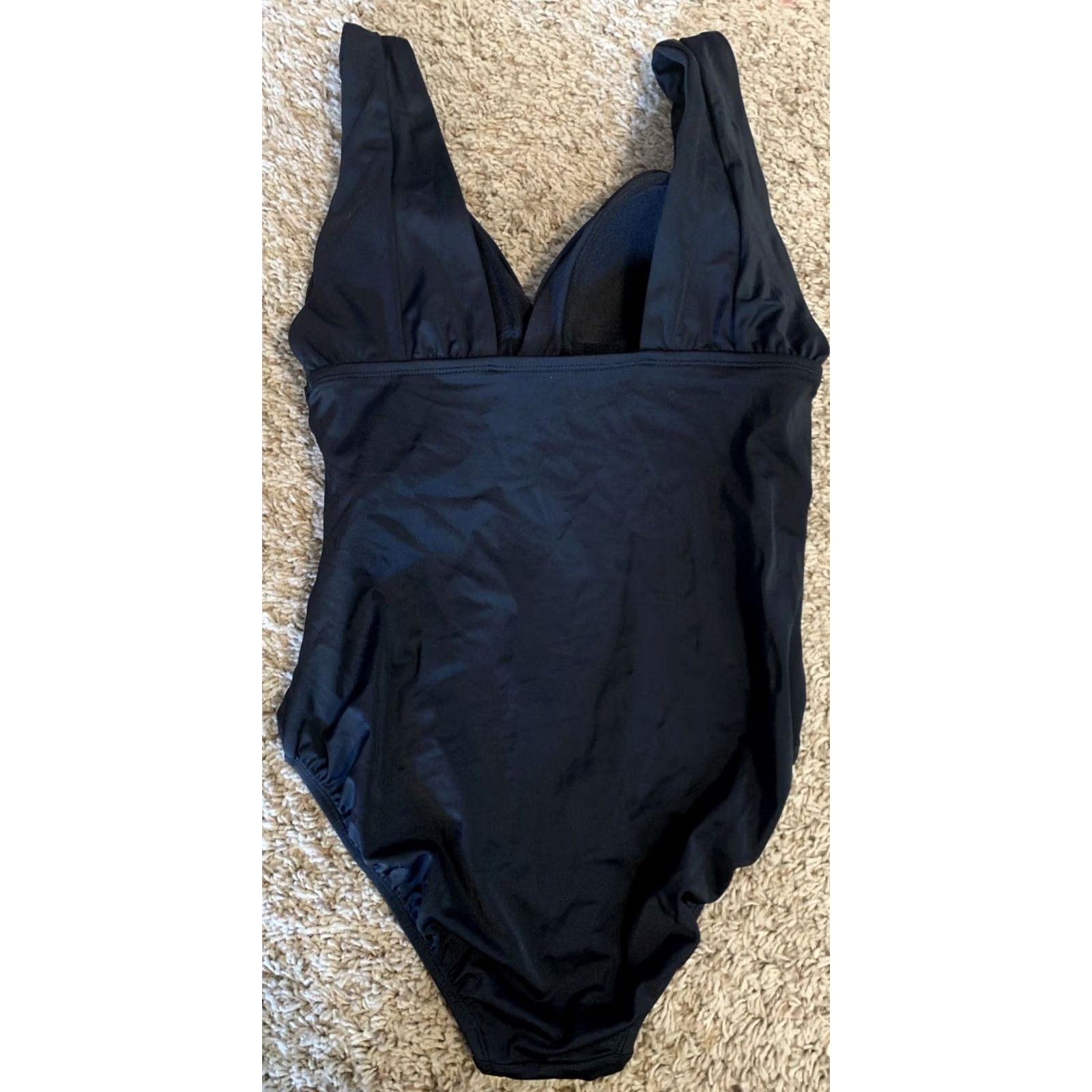 Vintage Time And Tru One Piece Bathing Suit Black L Built-In Bra Slimming Missy 12-14 NWT MPN B962 Size L / US 10 / IT 46 - 2 Thumbnail