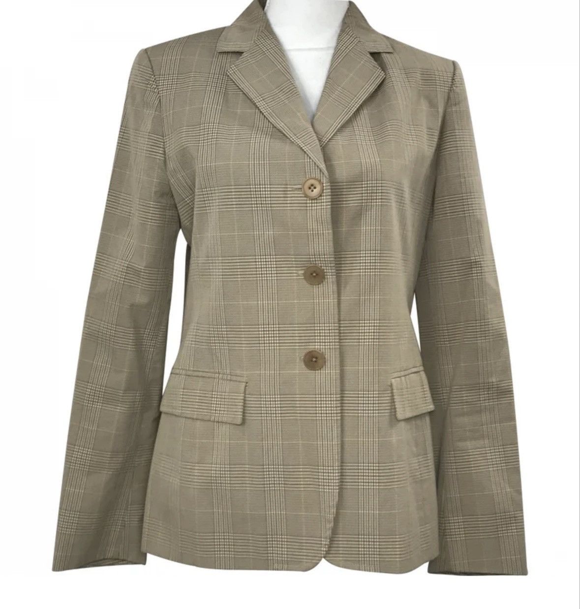 Max Mara Max Mara Weekend Beige Checked Tailored Blazer Size M / US 6-8 / IT 42-44 - 2 Thumbnail