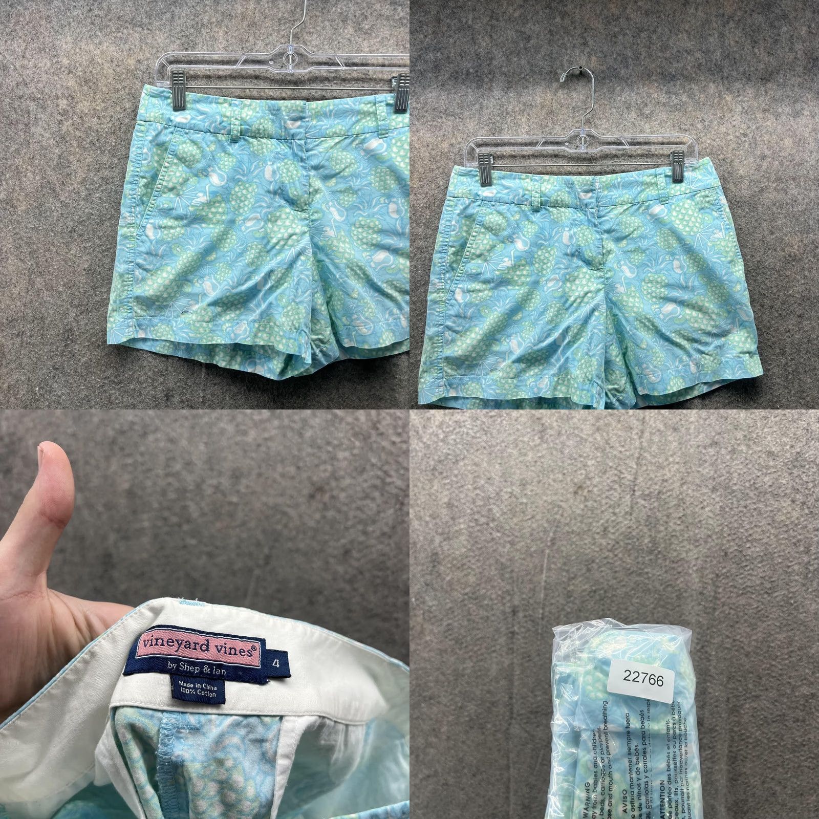 Vineyard Vines Vineyard Vines Shorts Women 4 Ladies Blue Chino Flat Front Casual Pineapple Size 27" / US 4 / IT 40 - 8 Thumbnail