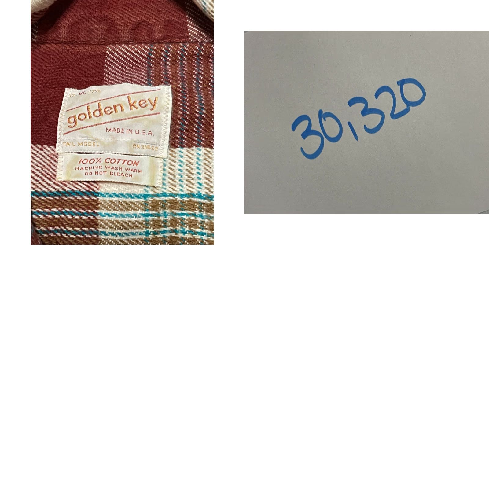 Vintage VINTAGE Golden Key Shirt Mens XL 17-17.5 White Red Brown Plaid Button Up Size US XL / EU 56 / 4 - 8 Thumbnail