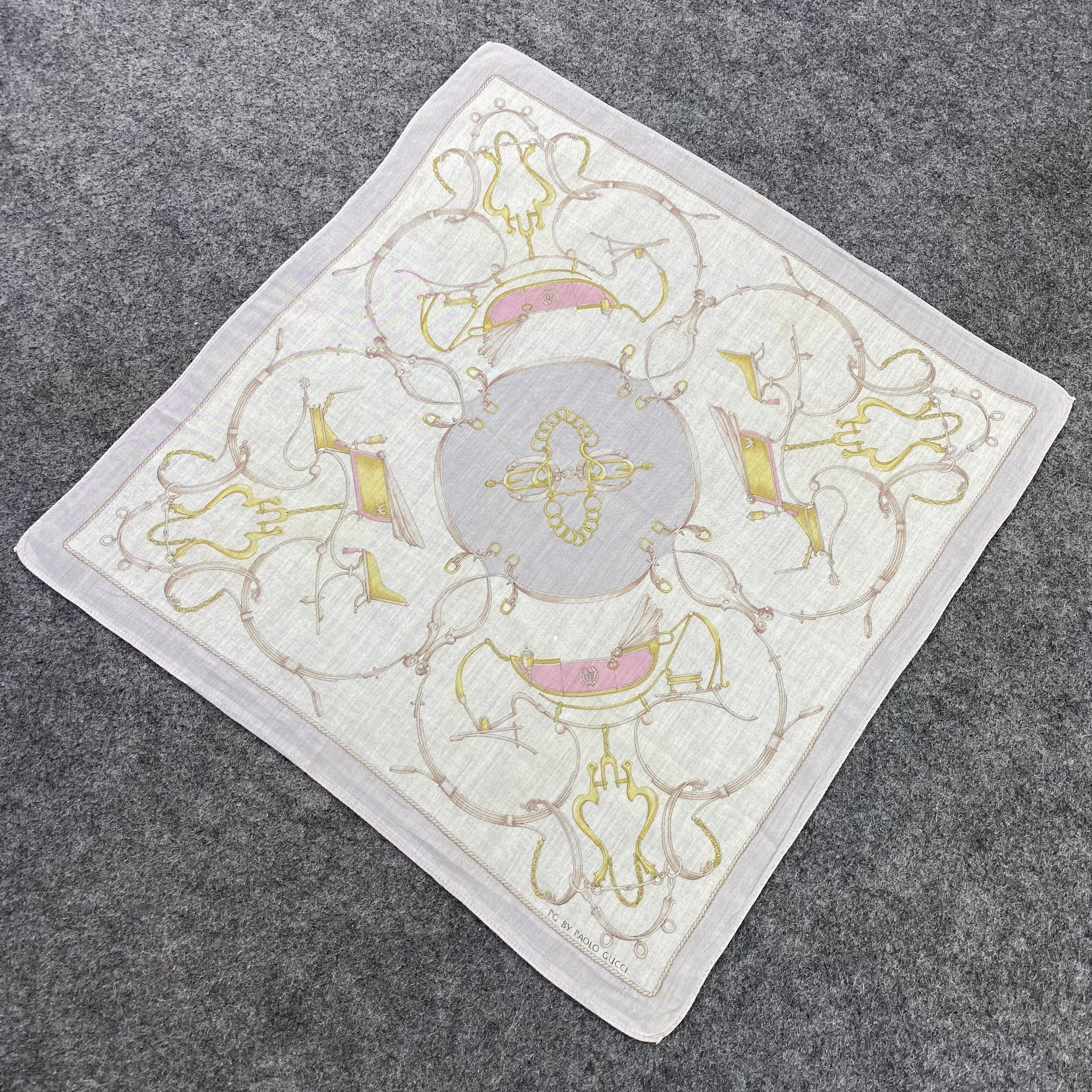 Paolo Gucci × Vintage Paolo Gucci Handkerchief / Bandana / Neckerchief-B819 Size ONE SIZE - 4 Thumbnail