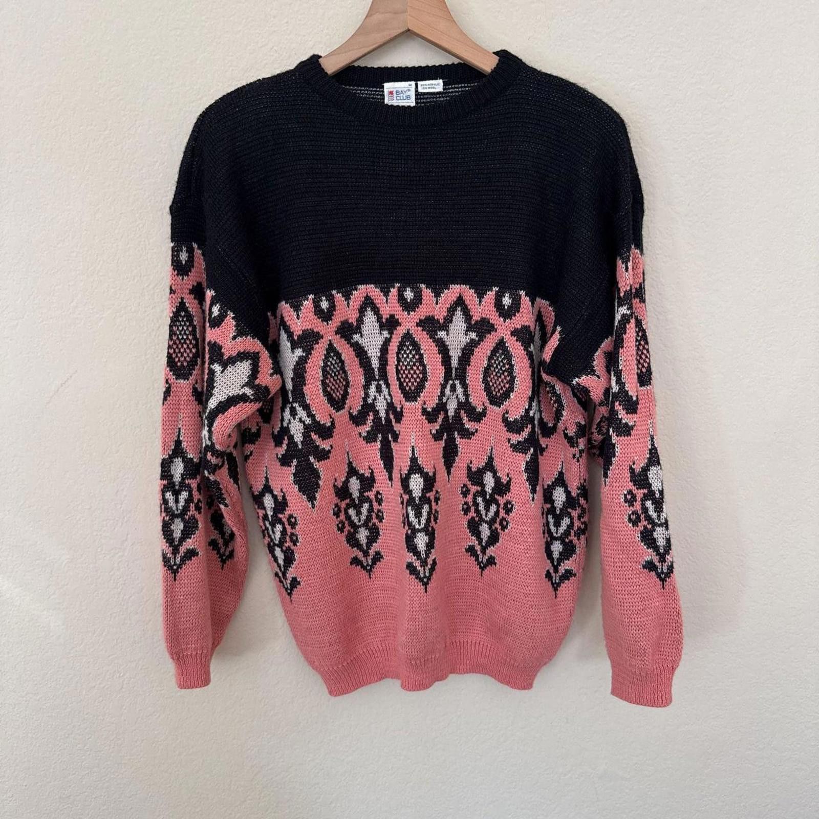 Catalina Bay Club Sweater Women’s M Pink Oversize Wool VTG Size M / US 6-8 / IT 42-44 - 1 Thumbnail