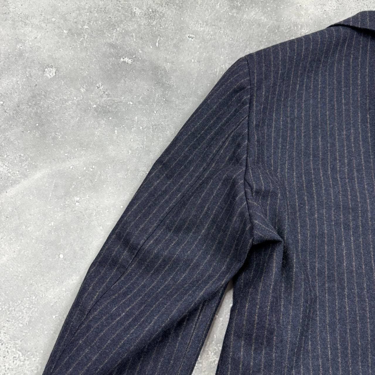 Suitsupply Suitsupply Double-Breasted Striped Wool Blazer Blue/ Brown Size 36R - 22 Thumbnail