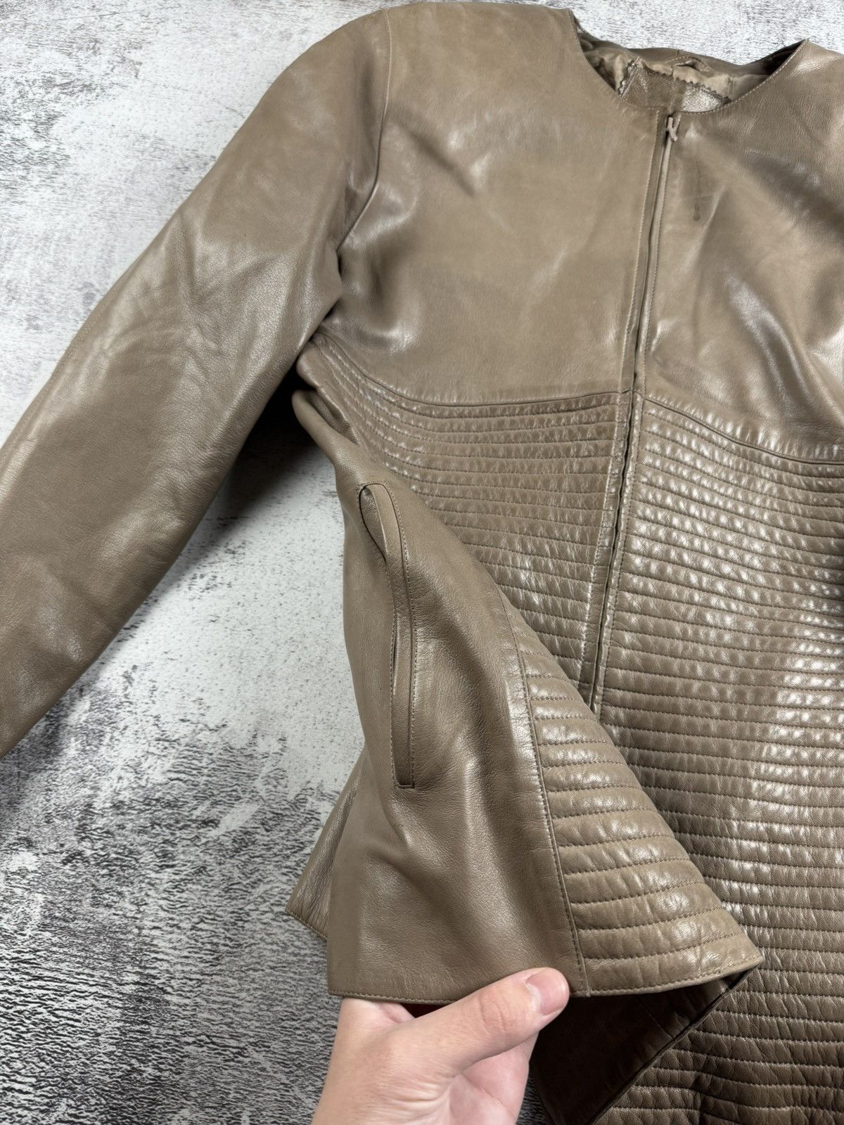 Claude Montana CLAUDE MONTANA VEST AGNEAU PLONGE 80S LEATHER COAT JACKET Size XL / US 12-14 / IT 48-50 - 8 Thumbnail