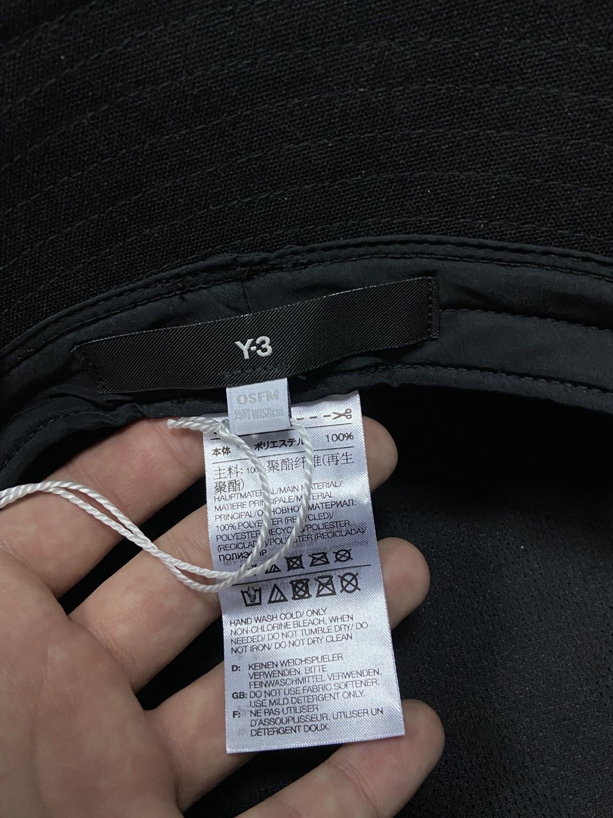 Yohji Yamamoto Y-3 big logo adidas Yohji bucket hat cap Size ONE SIZE - 7 Thumbnail