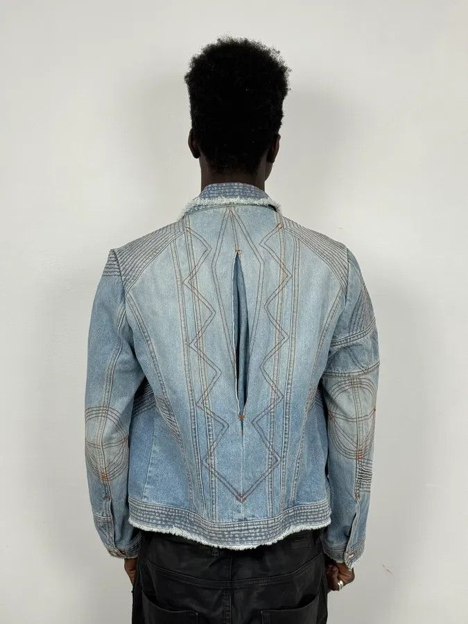 Roberto Cavalli FW2002 Roberto Cavalli Geometrical Blue Denim Jacket Size US S / EU 44-46 / 1 - 3 Thumbnail