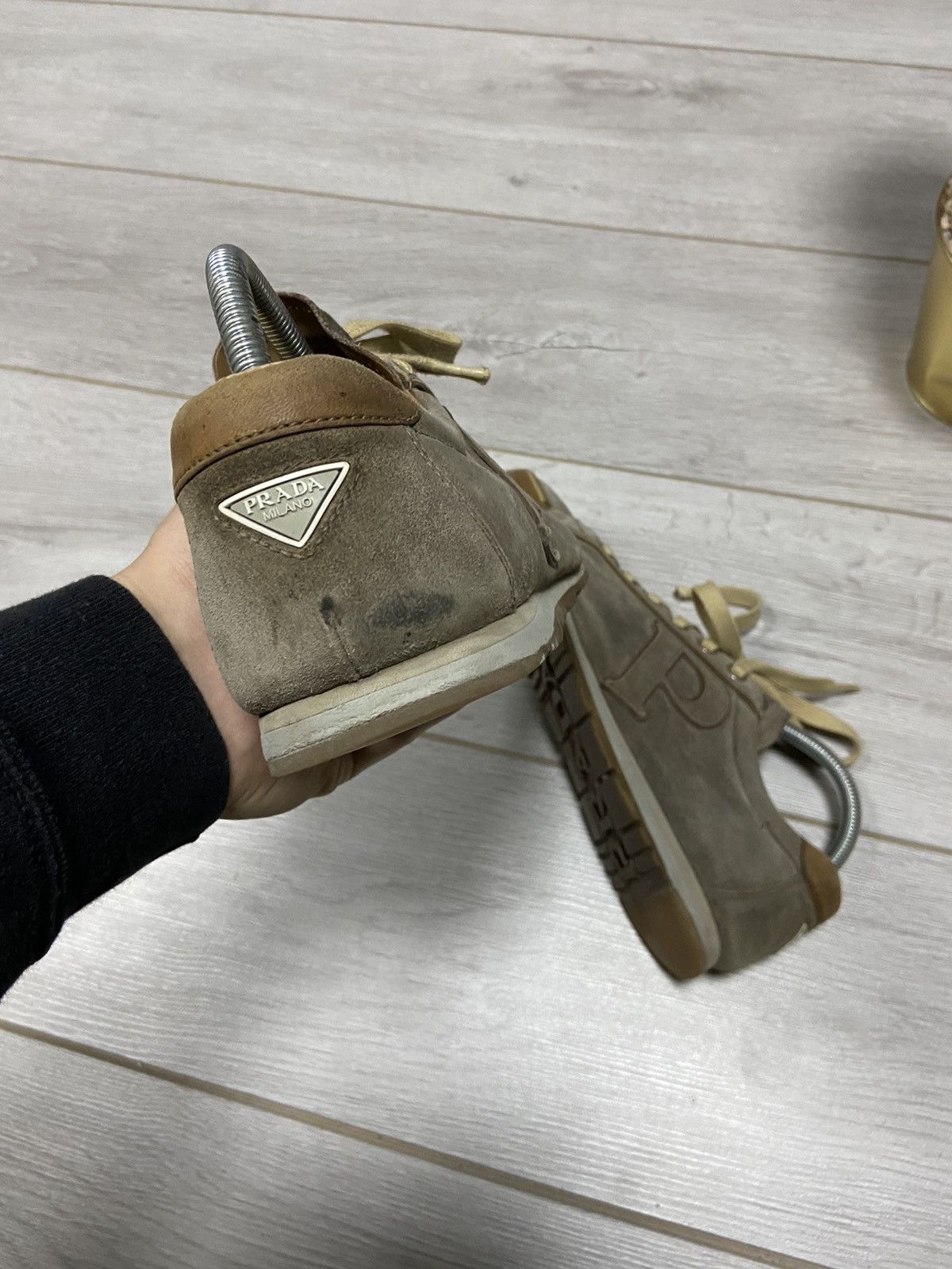 Prada Prada leather sneakers red tab metallic logo Size US 8.5 / EU 41-42 - 12 Thumbnail