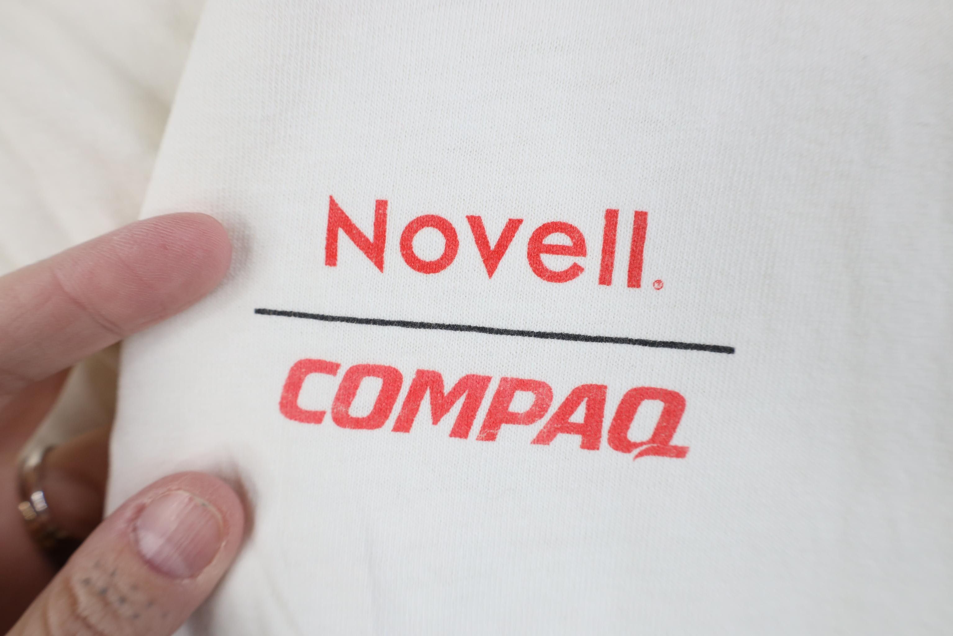 Vintage Vintage 90s Y2K Novell Compaq Computers Short Sleeve T-Shirt Size US XL / EU 56 / 4 - 4 Thumbnail