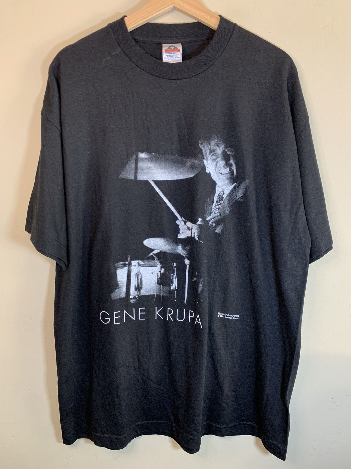 Band Tees × Vintage RARE* Vintage 1990 Gene Krupa Jazz Bob Parent Portrait Shirt Size US XL / EU 56 / 4 - 1 Thumbnail