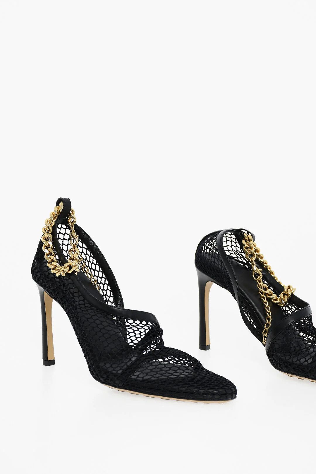 Bottega Veneta og1mm0426 Mesh Sandals in Black & Gold Size US 6 / IT 36 - 3 Thumbnail