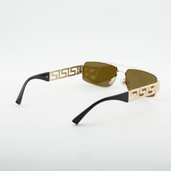 Versace Versace VE2257 100273 Sunglasses Shiny Gold Rectangle Frame Size ONE SIZE - 4 Thumbnail