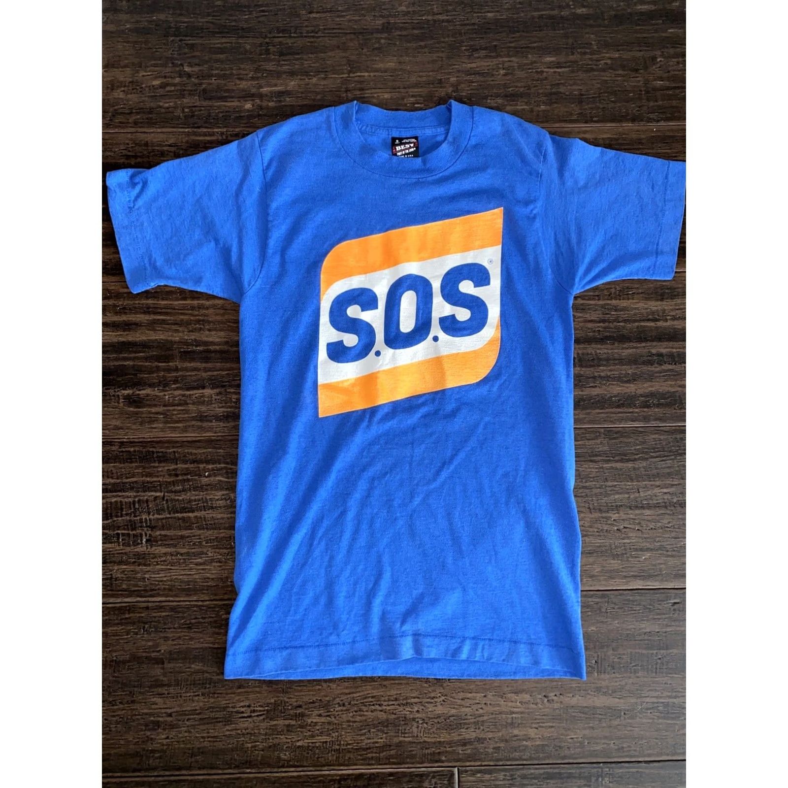 Fruit Of The Loom VTG Fruit Of The Loom USA TEE S Mens Short Sleeve 1980s Blue Graphic Cotton Blend EUC Size US S / EU 44-46 / 1 - 2 Thumbnail