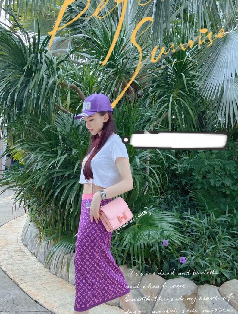Louis Vuitton Louis Vuitton size s Purple Jacquard Straight Skirt 2503-N Size 25" / US 0 / IT 36 - 9 Thumbnail