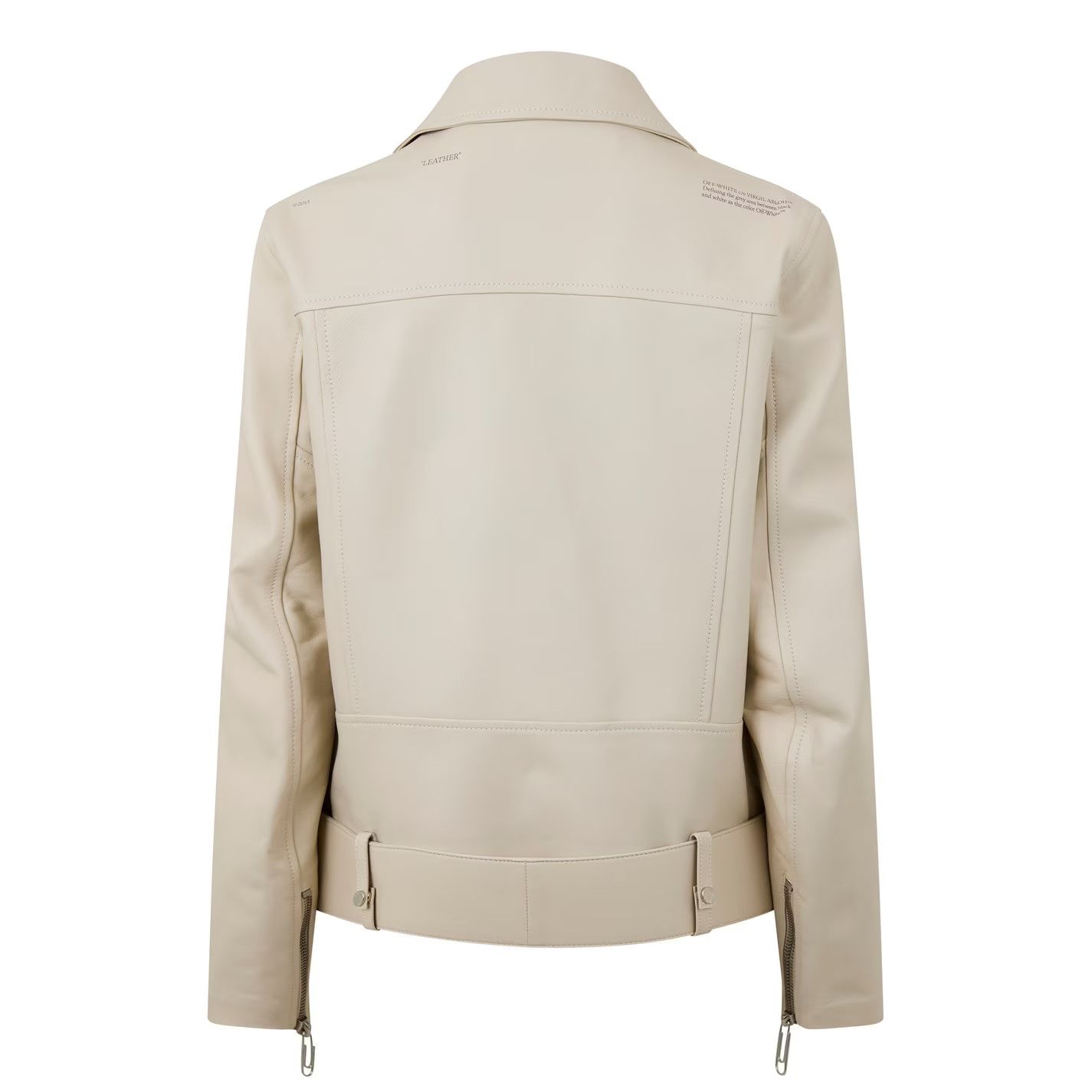 Off-White o1g2r1mq0125 Corpor Leather Jacket in Sand Size M / US 6-8 / IT 42-44 - 2 Thumbnail