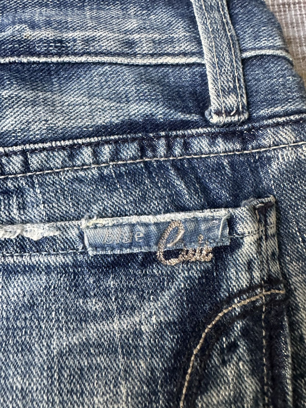 Japanese Brand FLARE Blue Cult Fatigue Jeans Size 28" / US 6 / IT 42 - 16 Thumbnail