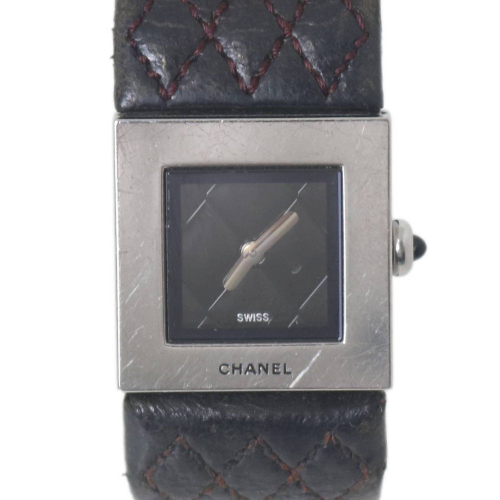 Chanel CHANEL Ashier Ladies Quartz Watch Matelasse Silver x Black ES Size ONE SIZE - 1 Thumbnail