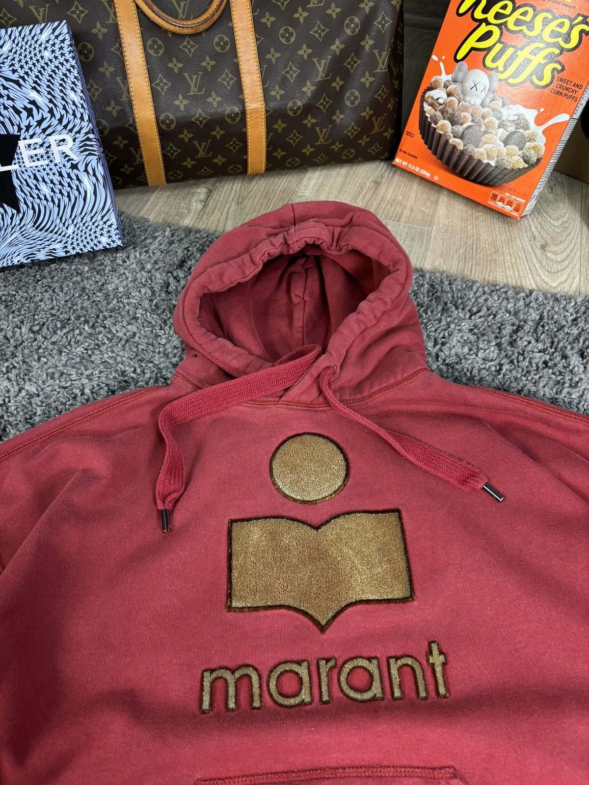 Isabel Marant × Japanese Brand Y2k Isabel marant etoile big logo Hoodie Burgandy 00s Size US L / EU 52-54 / 3 - 5 Thumbnail