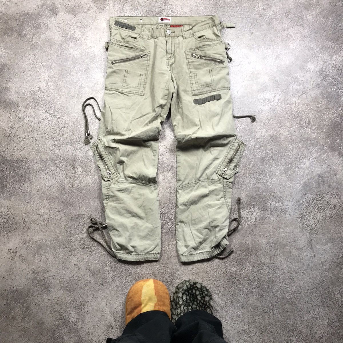 Vintage Vintage 90s Baggy Cargo Pants Parachute Distressed Streetwea Size 31" - 2 Thumbnail