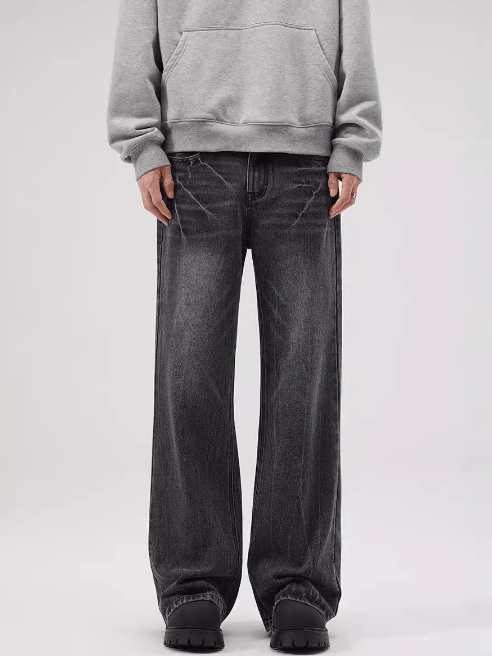 Japanese Brand × Jean Lightning crack baggy vintage loose bootcut jeans Size US 32 / EU 48 - 1 Thumbnail