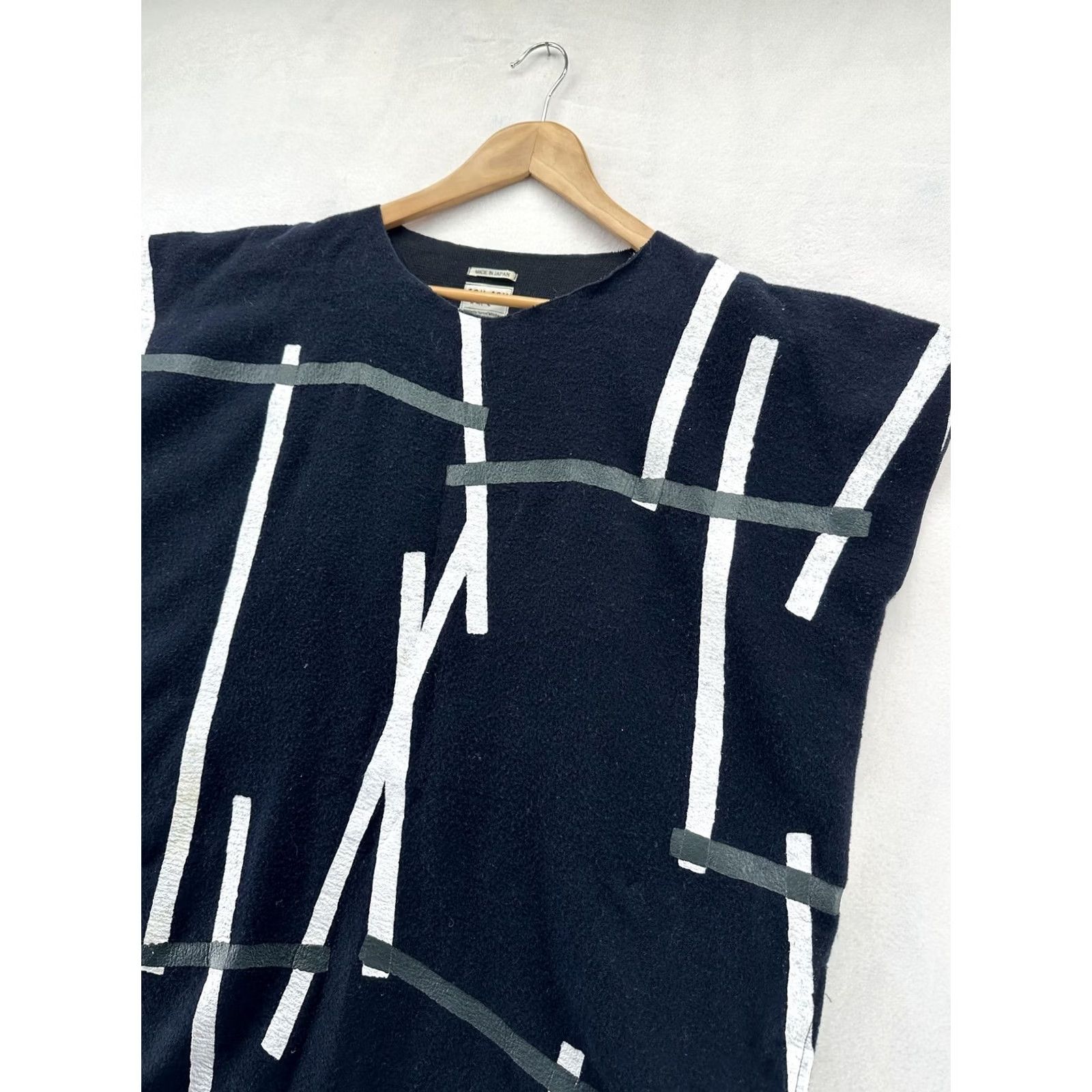 Vintage VINTAGE SOU SOU Dress Womens One Size Black Geometric Knit Shift Pockets Japan Kyoto Size ONE SIZE - 2 Thumbnail