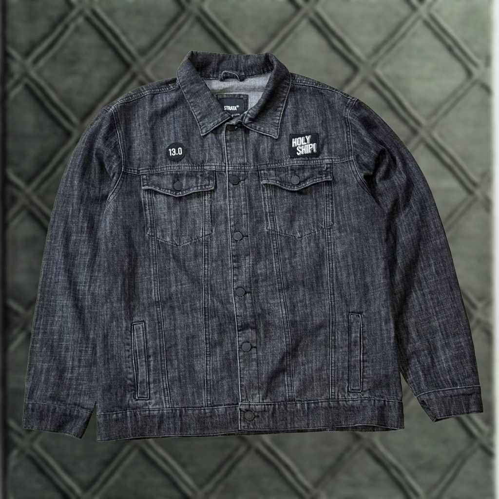 Denime VINTAGE NWT Holy Ship ‘13.0 (2019)’ Denim Jacket Large Griz Green Velvet Rusko Malaa EDM Jacket Mens Fashion EDM Party/Vintage Denim Jacket L Black Size US L / EU 52-54 / 3 - 1 Thumbnail
