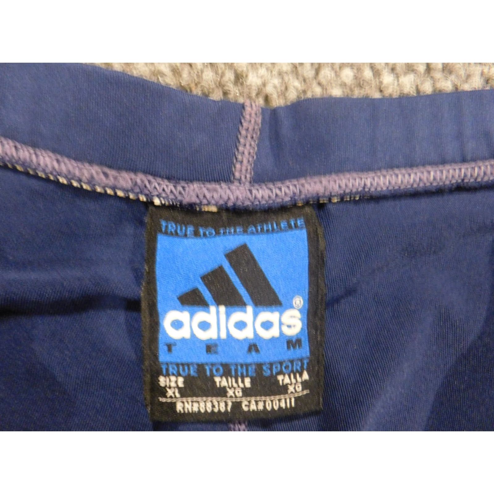 Adidas Adidas Womens Shorts XL Blue True to Athlete Athletic Stretch Regular Waist 32in Activewear Logo Blended Polyester Size 40" / US 18 - 6 Thumbnail