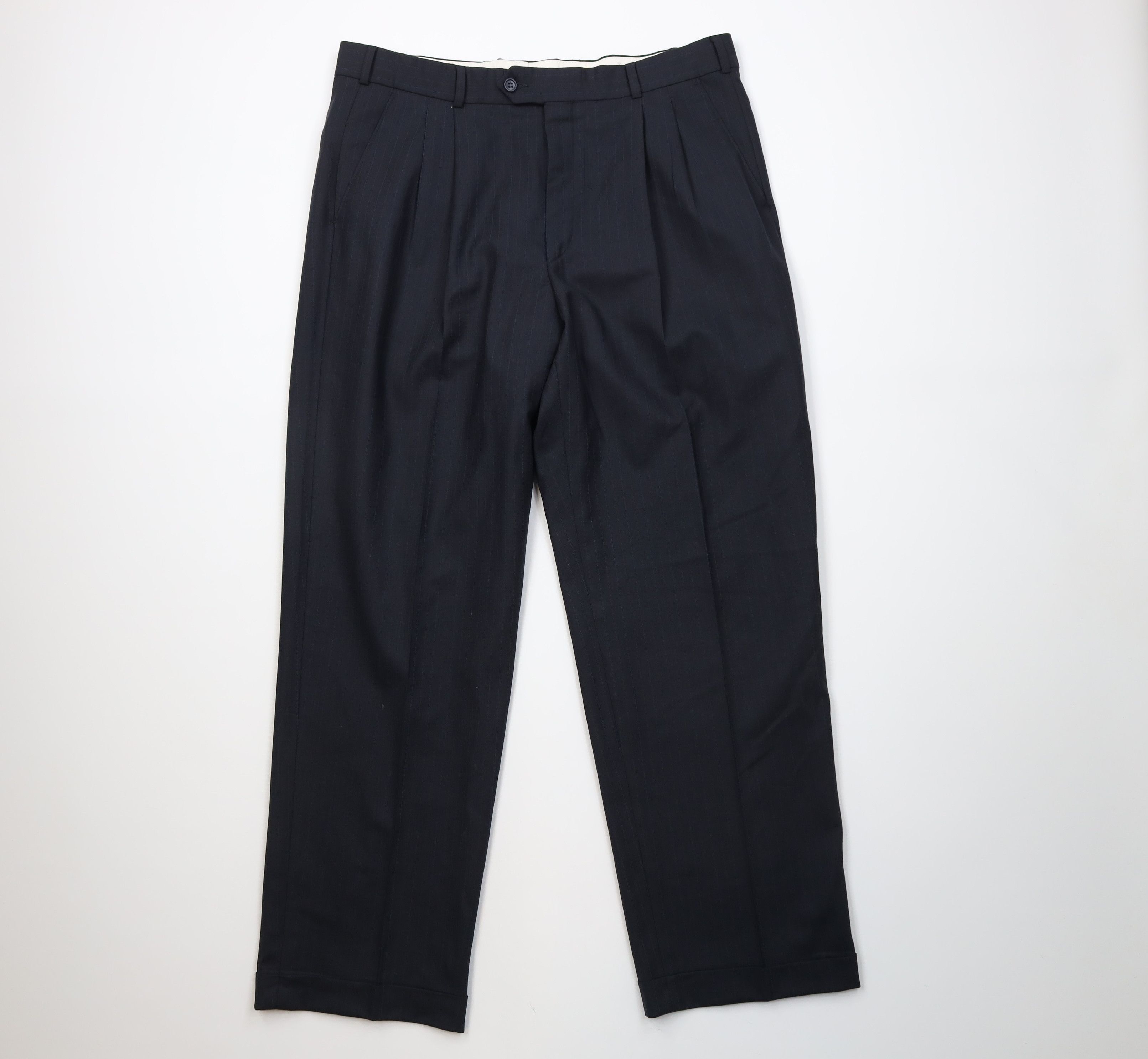 Vintage Vintage 90s Streetwear Pinstriped Wide Leg Chino Pants Size US 36 / EU 52 - 1 Thumbnail