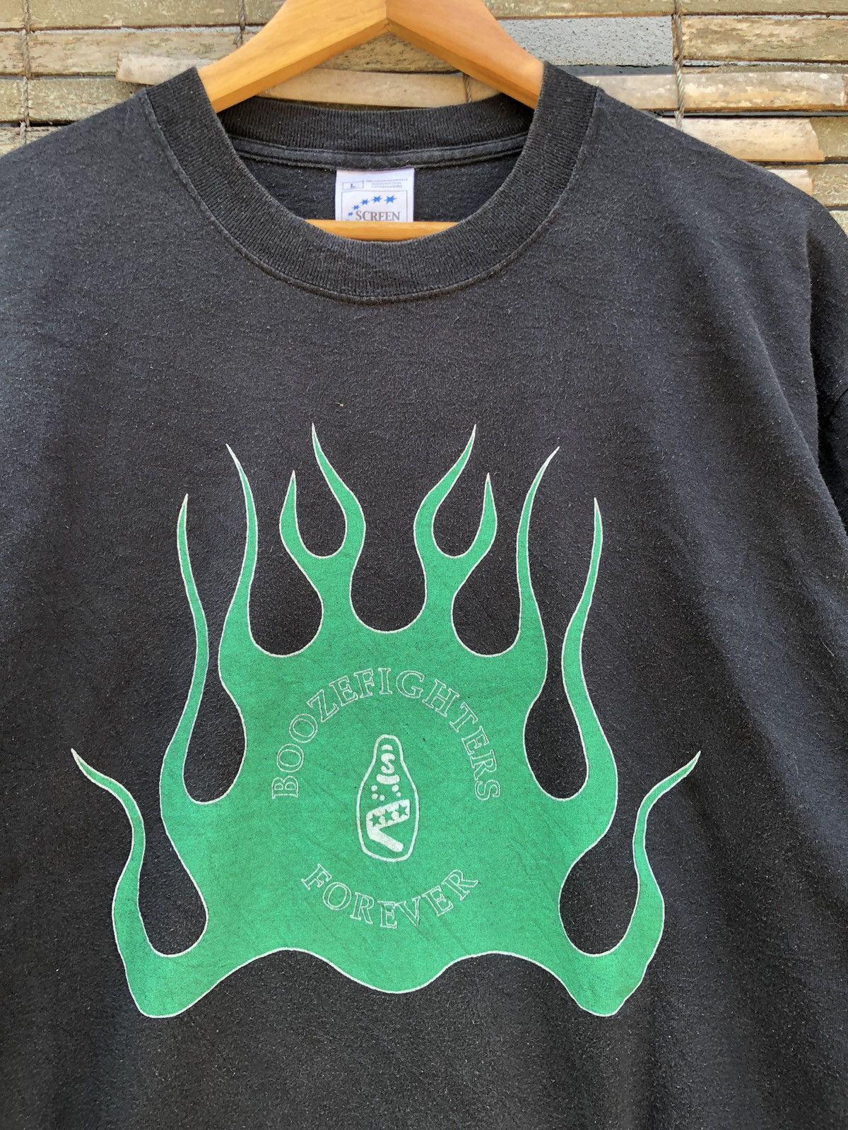 Vintage Vintage 90s Boozefighters Forever Motorcycle Club Flame Tee Size US L / EU 52-54 / 3 - 4 Thumbnail
