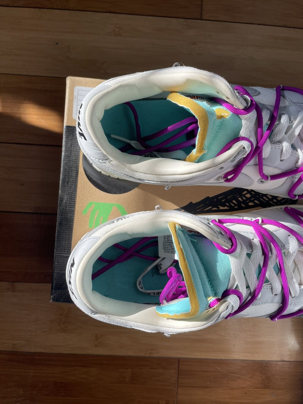 Nike × Off-White Nike Dunk Off White Lot 21 Of 50 Size US 10.5 / EU 43-44 - 7 Thumbnail