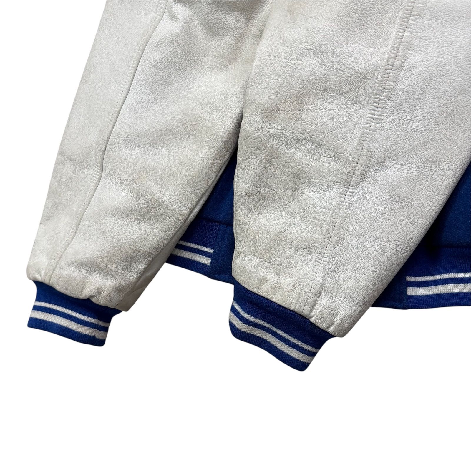 MLB VTG 90s NEW YORK METS MIRAGE VARSITY JACKET WOOL LEATHER Size US M / EU 48-50 / 2 - 9 Thumbnail