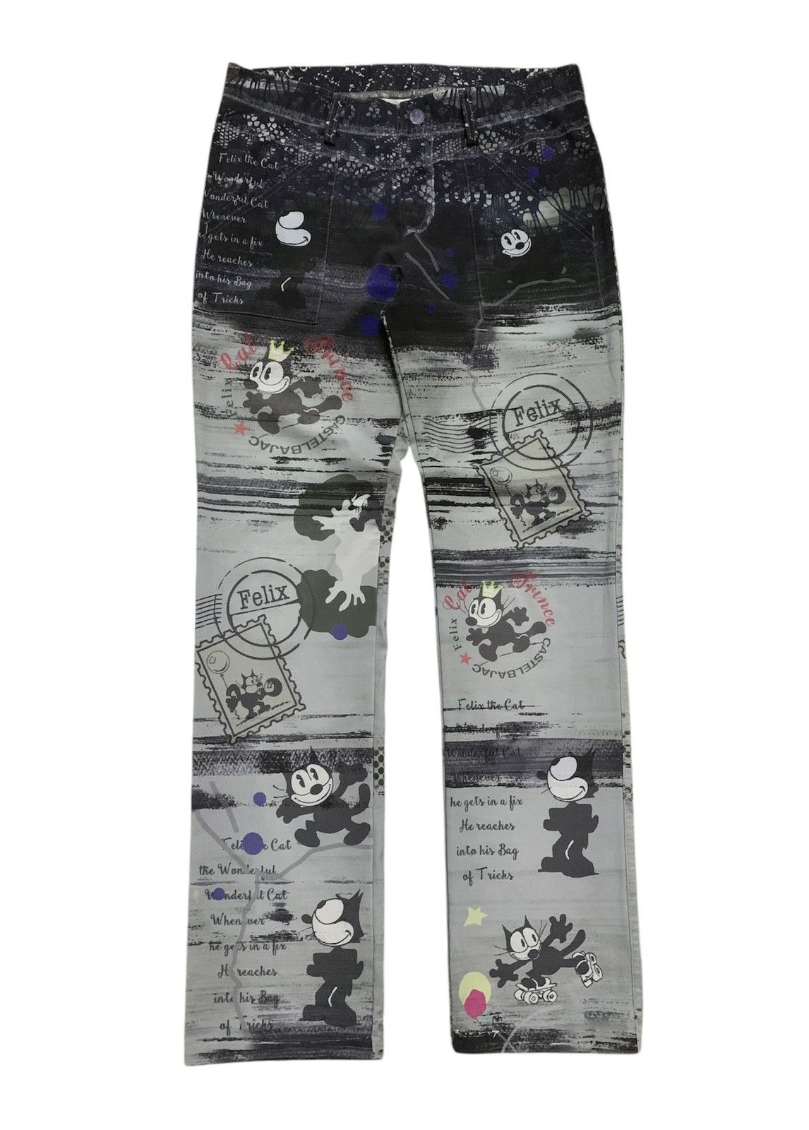 Felix × Hysteric Glamour × Jean Charles De Castelbajac Vtg Japanese Castlebajac x Felix Art Legging Pant Size 30" / US 8 / IT 44 - 1 Thumbnail