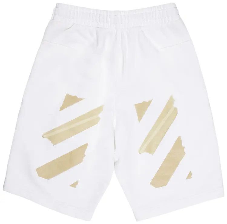 Off-White o1gr1nt0125 Tape Arrows Sweat Short in White Size US 28 / EU 44 - 2 Thumbnail
