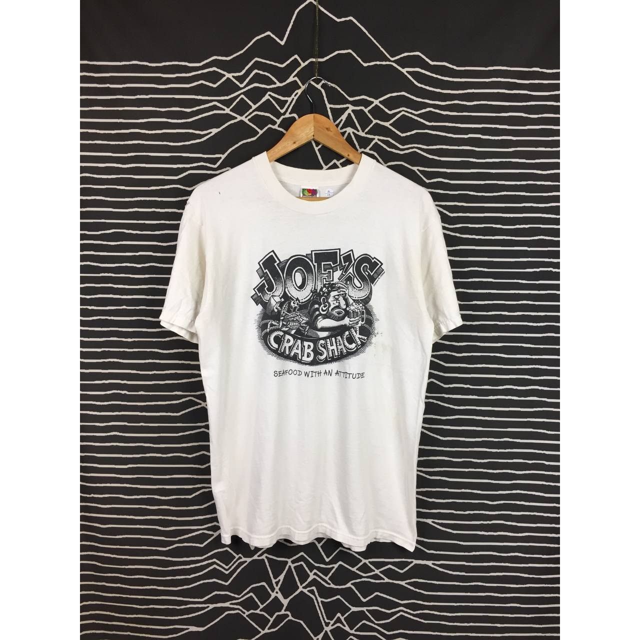 Fruit Of The Loom × Vintage Vtg 90s Distressed Joe’s Crab Shack Joe Know Elvis Promo Tee Size US L / EU 52-54 / 3 - 2 Thumbnail