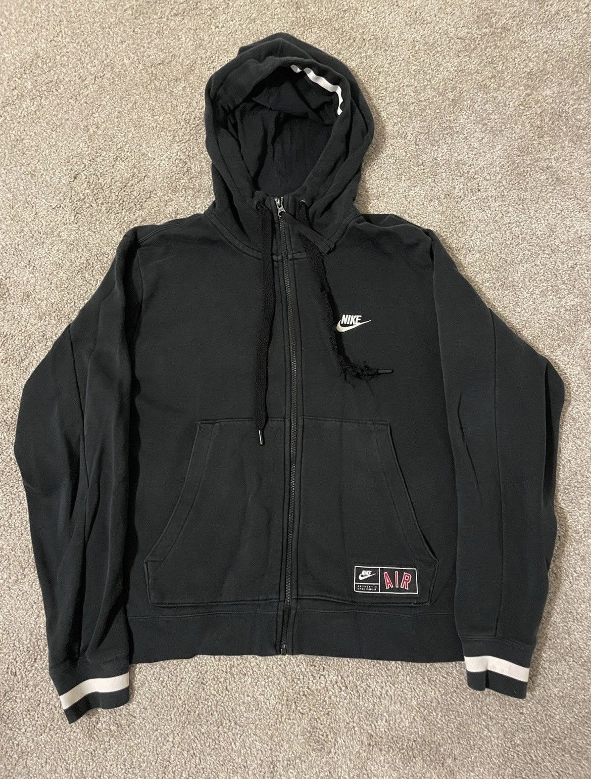 Adidas × Nike Nike Air Sportswear Zip up Hoodie Fleece Black/White Medium Size US M / EU 48-50 / 2 - 1 Thumbnail