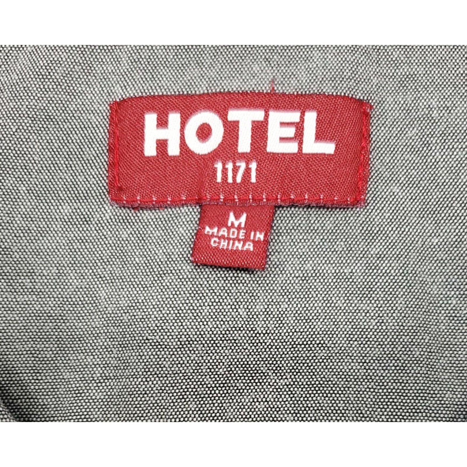 Vintage RARE Hotel 1171 Button-Down Shirt Adult M Gray Mint EUC Casual KnIT Cotton Blend Solid Short Sleeve Logo Pockets Men Size US M / EU 48-50 / 2 - 4 Thumbnail