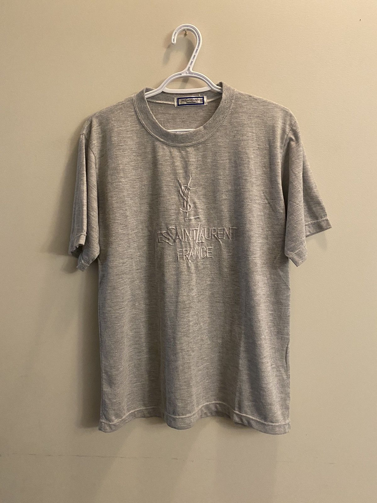 Japanese Brand × Vintage × Yves Saint Laurent Vintage YSL Big Logo Spellout Shirt Rare Size US L / EU 52-54 / 3 - 1 Thumbnail