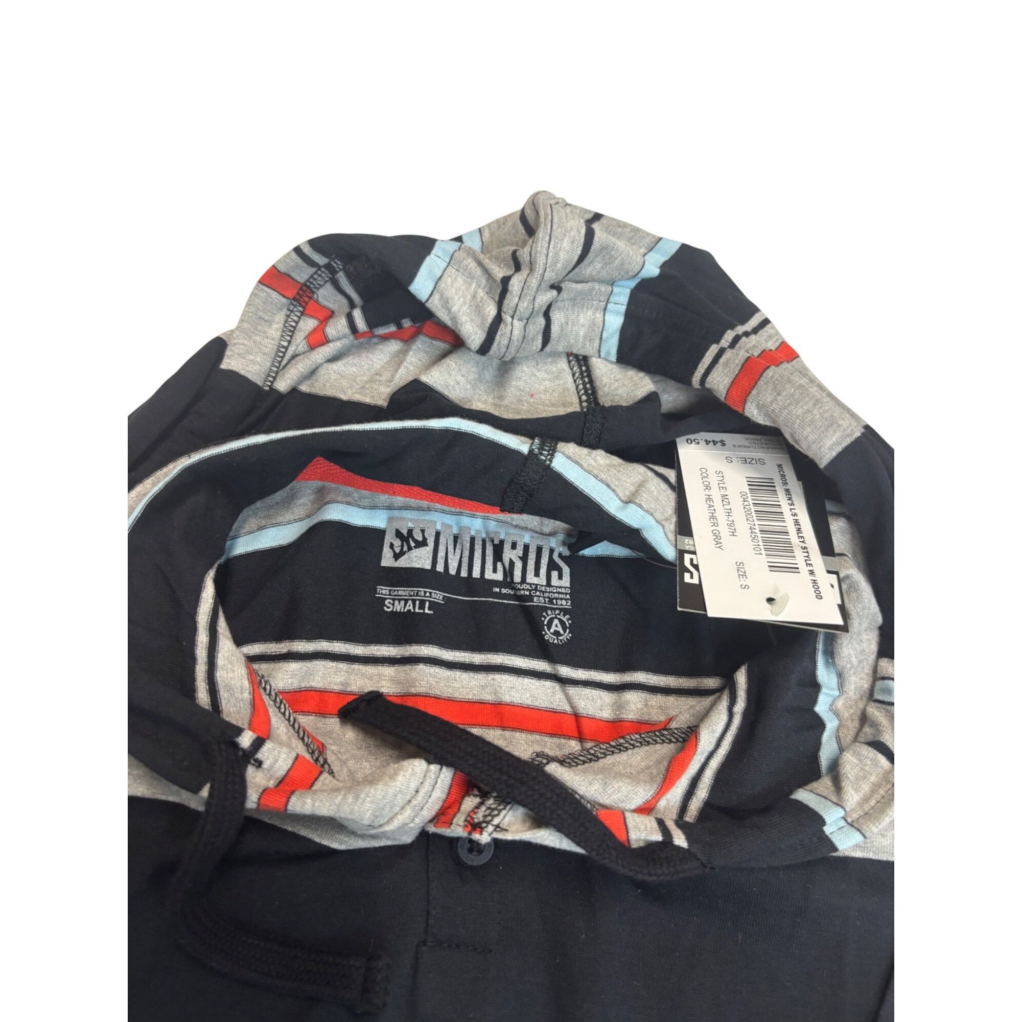 Other Micros Men’s Variagated Striped Long Sleeve Hooded Tee, Sz. Size US S / EU 44-46 / 1 - 8 Thumbnail