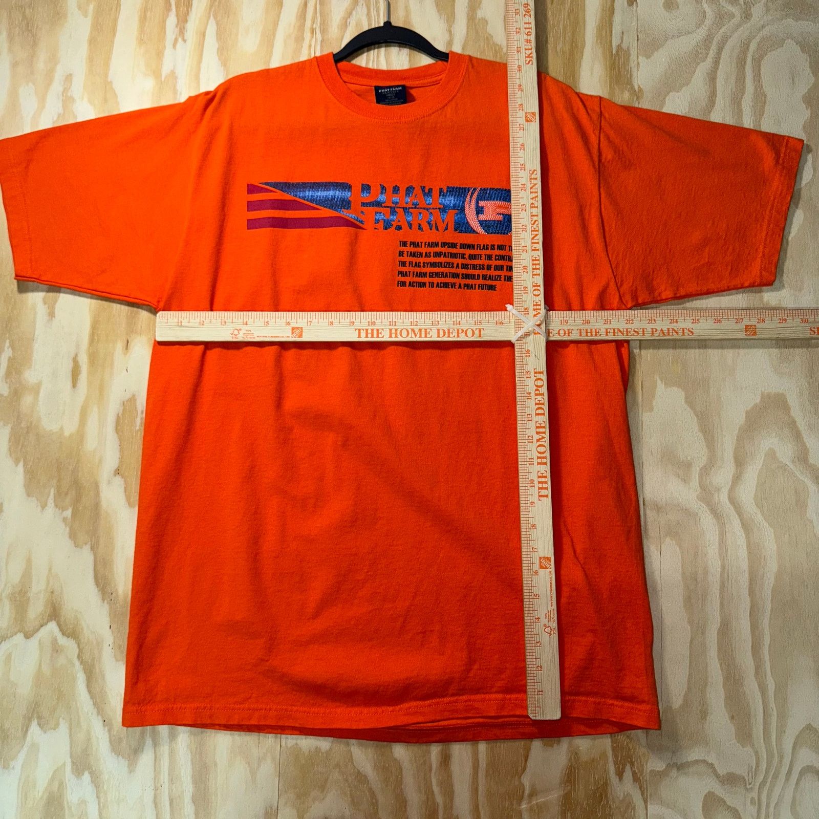 Phat Farm Vintage Y2K phat farm 2000 hip hop flag baggy orange t-shirt Size US L / EU 52-54 / 3 - 4 Thumbnail