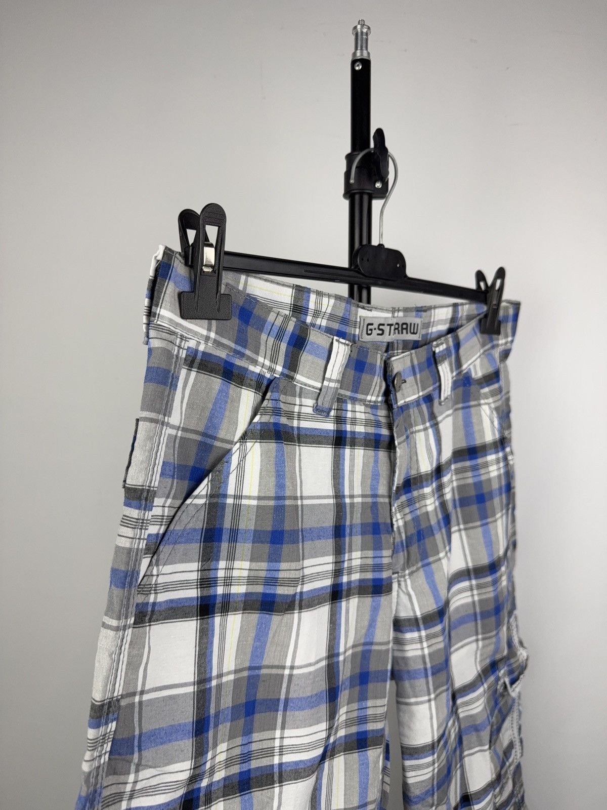 G-Star 00s G-Star RAW Checked Cargo Shorts Plaid Utility Style Size US 32 / EU 48 - 4 Thumbnail