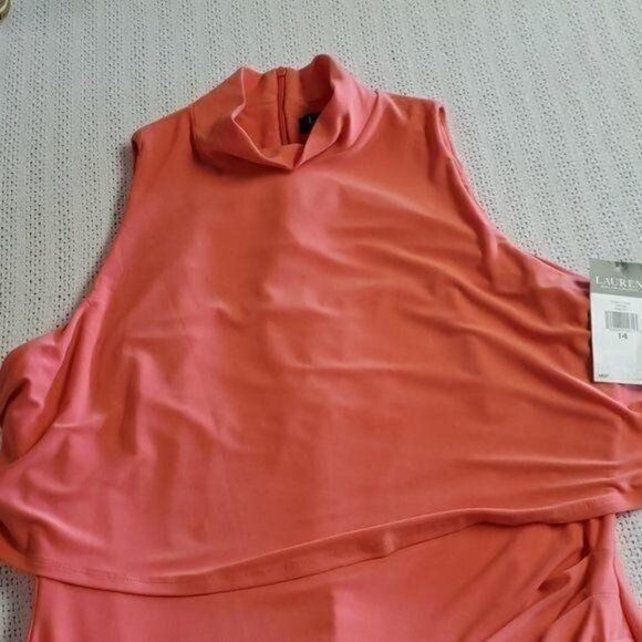 Lauren Ralph Lauren Lauren Ralph Lauren Peachy Orange Sleeveless Sheath Sz. 14 D Size XL / US 12-14 / IT 48-50 - 5 Thumbnail