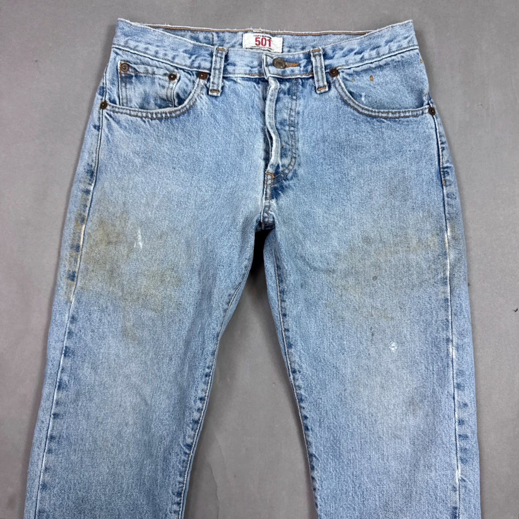 Levi's Levi's 501 Jeans Mens 30x32 Blue Button Fly Denim Pants Thrashed Destroyed Work Classic Straight Size US 30 / EU 46 - 4 Thumbnail