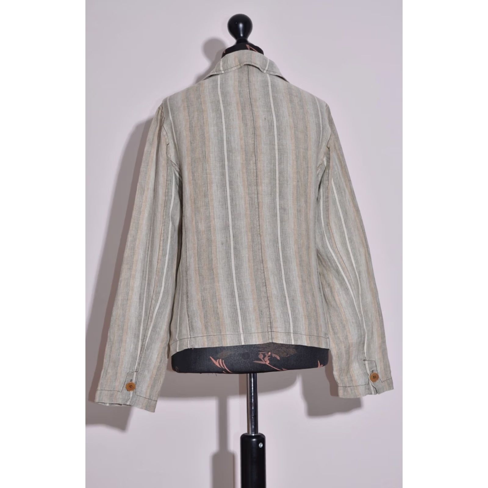 Weekend Max Mara Jacket Womens Linen Grey 2 Pockets Short Sleeve Long Sleeve Regular Size 12 UK12 US10 IT44 Casual