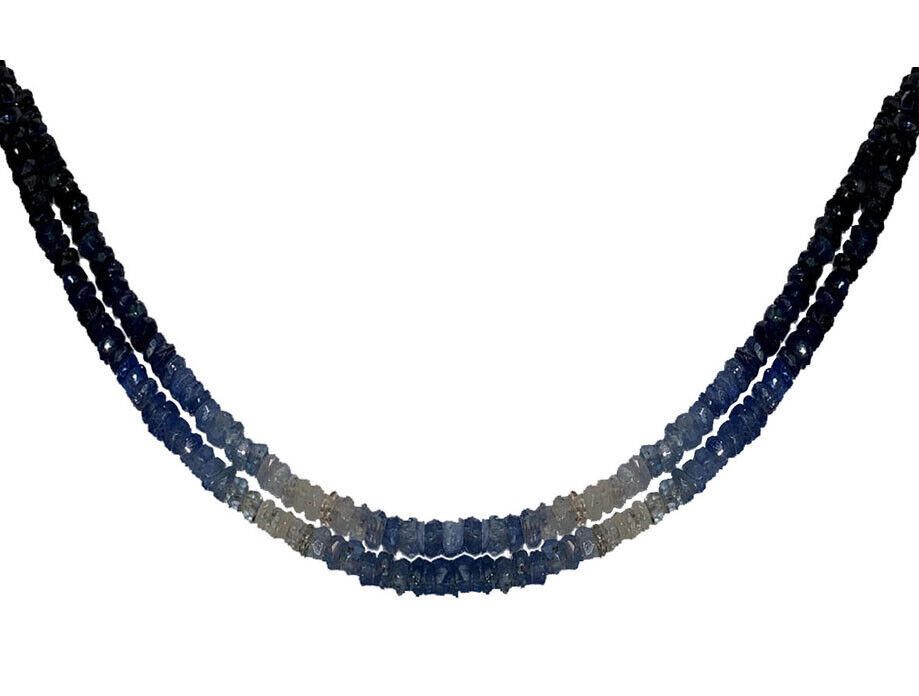 Designer Blue Sapphire Tear Shaped Drop Faceted Bead Necklace Size ONE SIZE - 4 Thumbnail