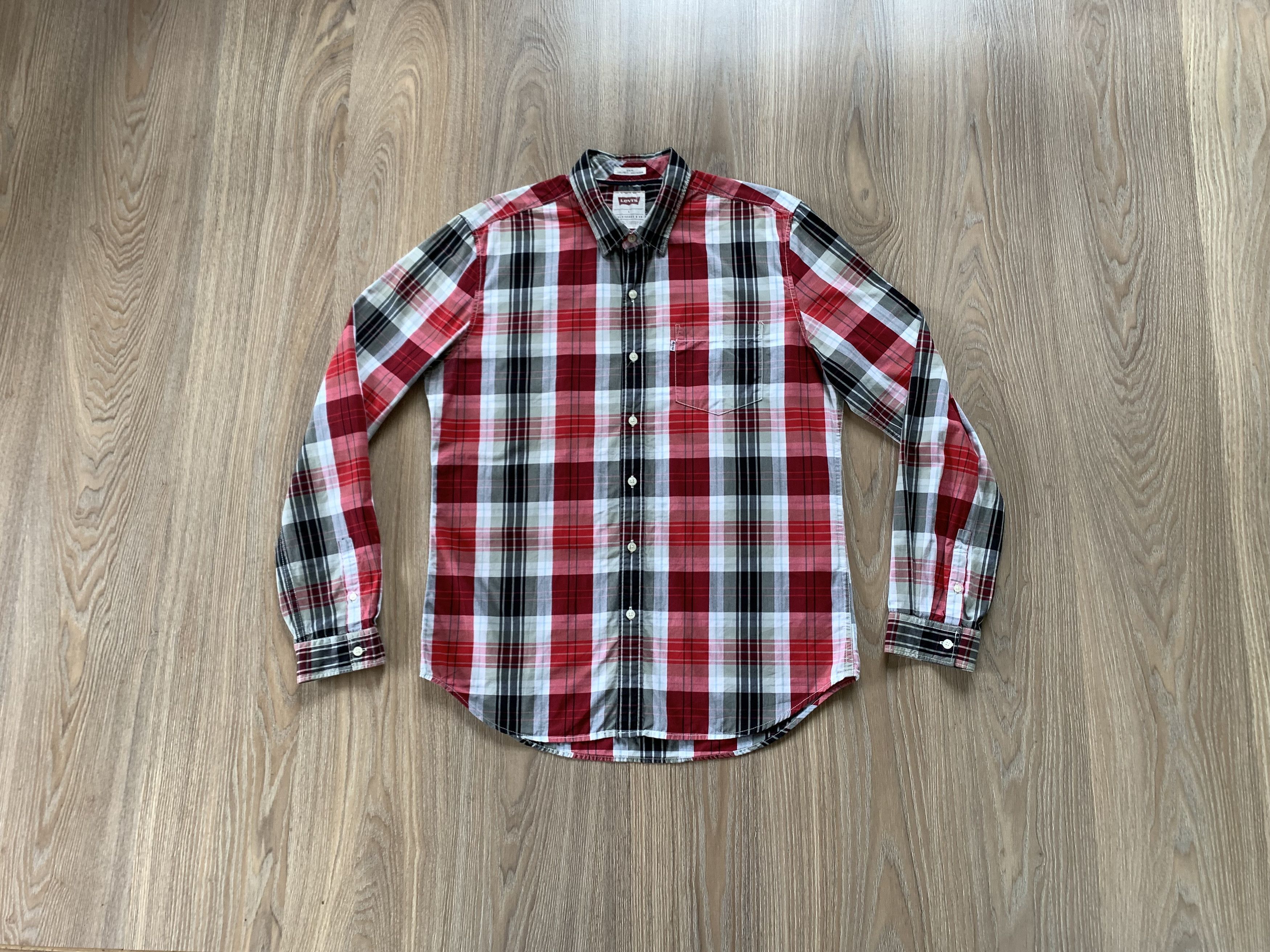 Levi's Levis Slim Fit Long Sleeve Plaid Shirt Size US L / EU 52-54 / 3 - 9 Thumbnail