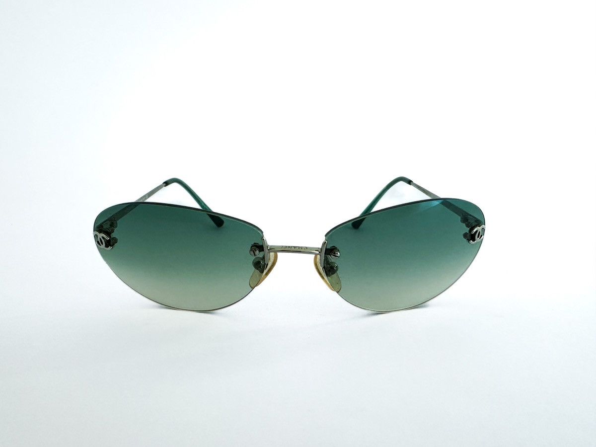 image of Chanel Sunglasses 4013 Iconic Turquoise Oval Lens in Pale Turquoise, Women's