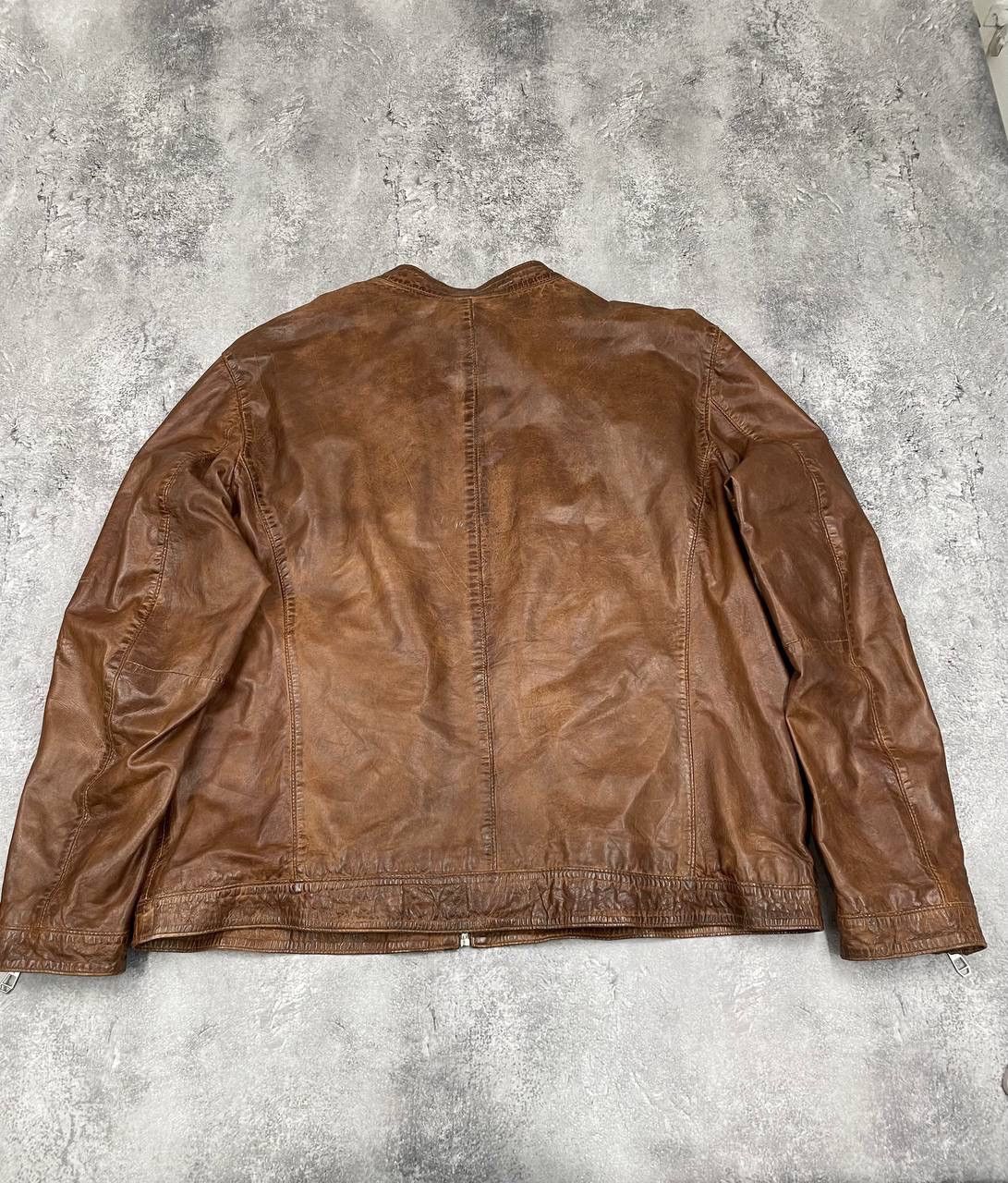 Milestone Milestone Vintage Men Leather Jacket Brown Zip Up Size US XL / EU 56 / 4 - 7 Thumbnail