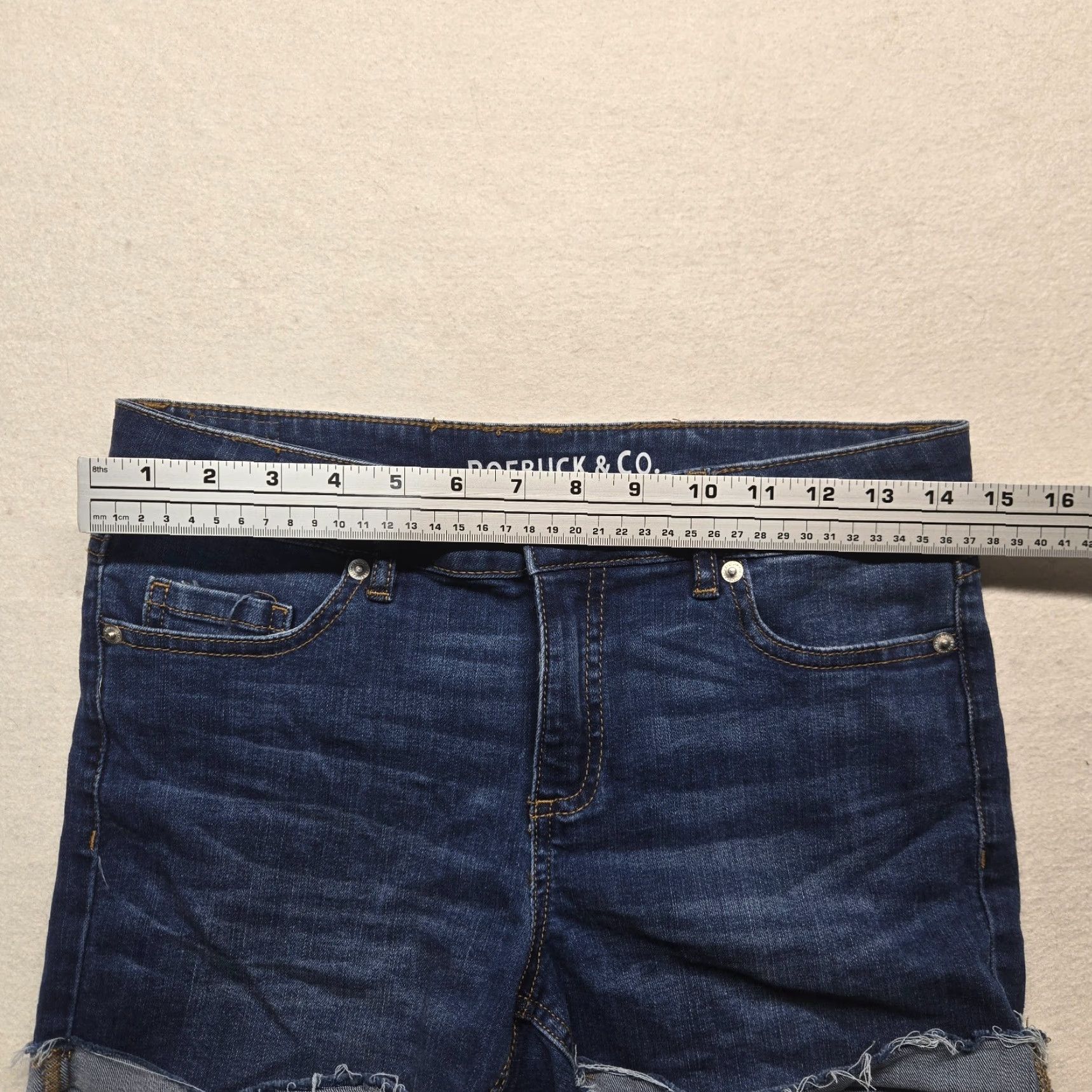 CO Roebuck & Co. R1893 Denim Jeans Shut Stretch Shorts Pockets Women's Blue 2 Jeans Bohemian Fashion 90s? Size 26" / US 2 / IT 38 - 3 Thumbnail